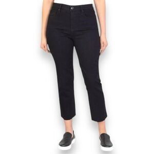 Seven7 Tower Straight Crop Size 12 Raw Hem Black Jeans NWOT